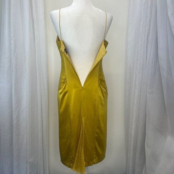 Nicole Miller Collection Silk Evening Sundress Gold Yellow Ladies Size 6 - Picture 7 of 8